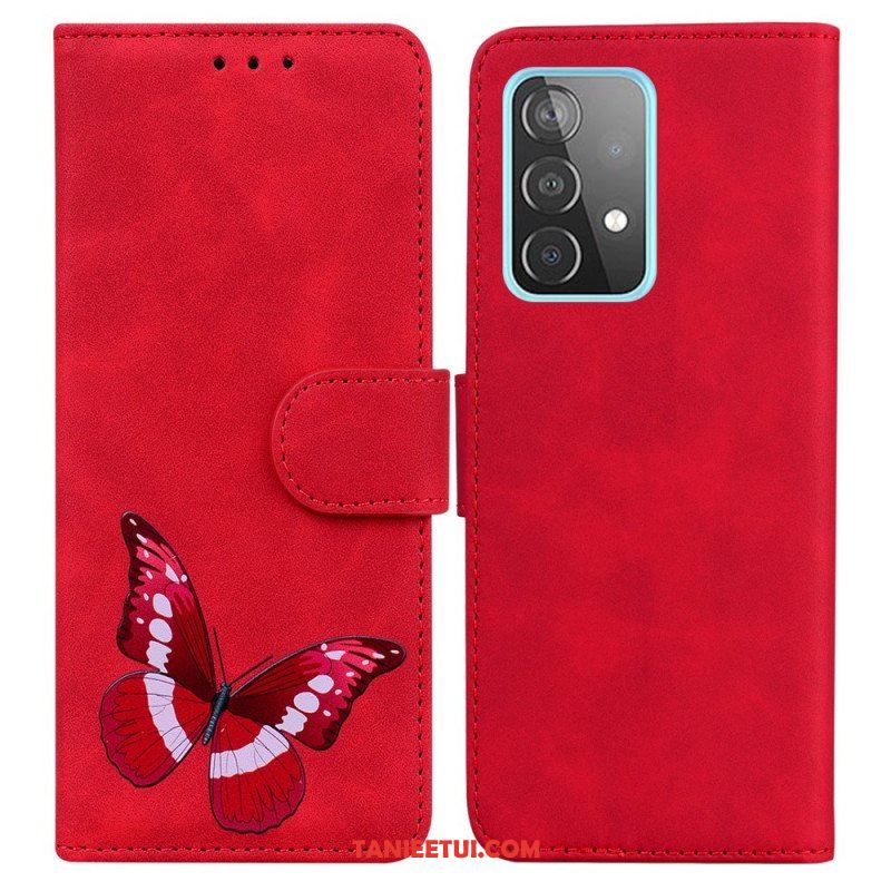 Etui Folio do Samsung Galaxy A52 4G / A52 5G / A52s 5G Motyl Dotykający Skóry