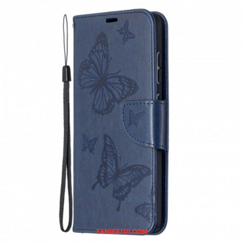 Etui Folio do Samsung Galaxy A52 4G / A52 5G / A52s 5G Motyle W Locie Z Smyczą