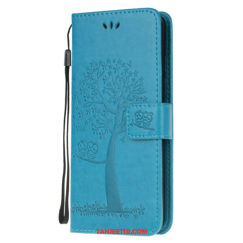 Etui Folio do Samsung Galaxy A52 4G / A52 5G / A52s 5G z Łańcuch Drzewo Stringów I Sowy