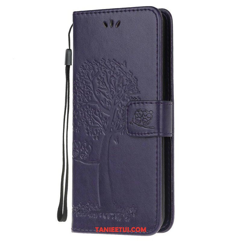 Etui Folio do Samsung Galaxy A52 4G / A52 5G / A52s 5G z Łańcuch Drzewo Stringów I Sowy