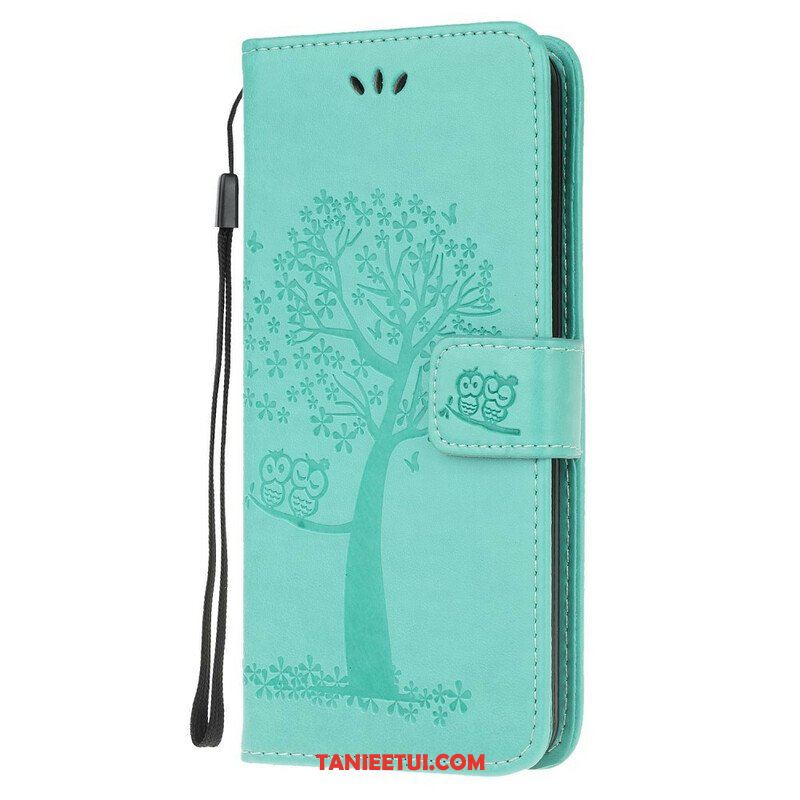 Etui Folio do Samsung Galaxy A52 4G / A52 5G / A52s 5G z Łańcuch Drzewo Stringów I Sowy