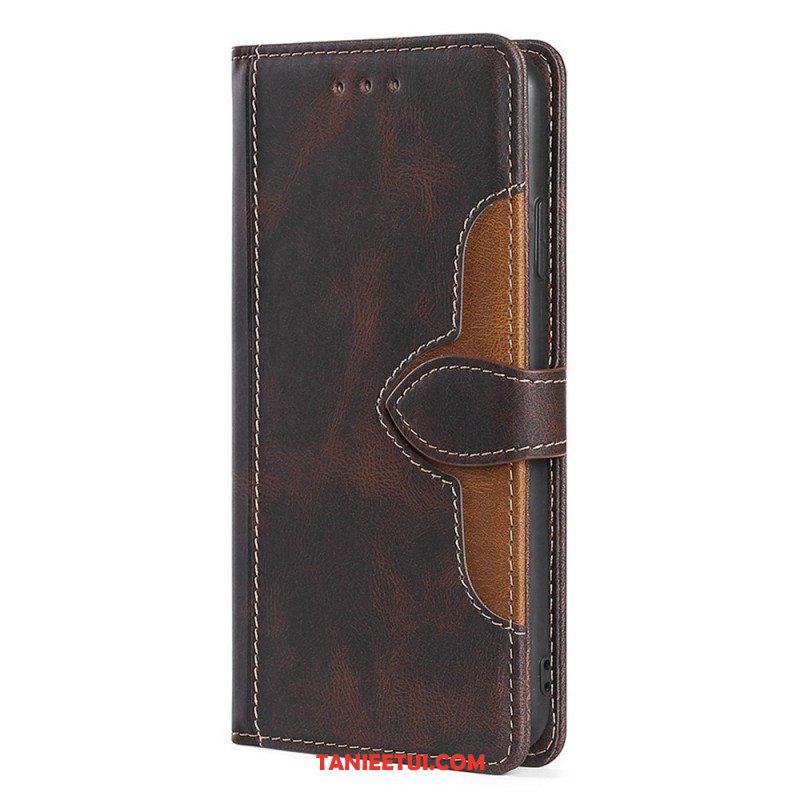 Etui Folio do Samsung Galaxy A53 5G Dwukolorowa Stylowa Sztuczna Skóra