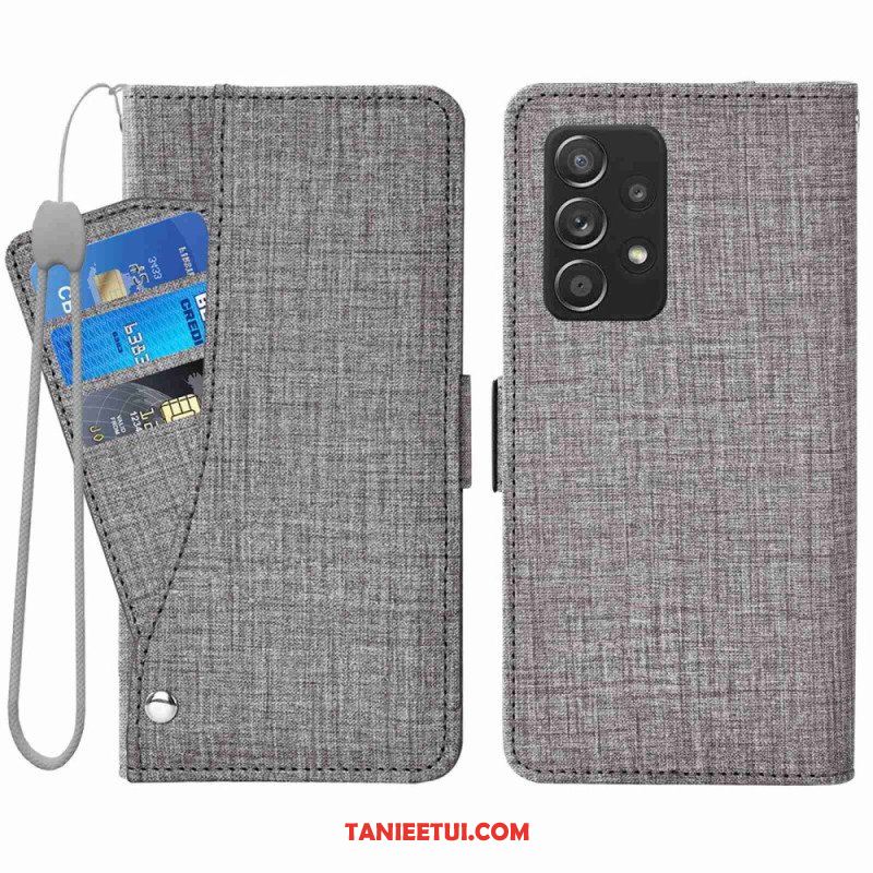 Etui Folio do Samsung Galaxy A53 5G Dżinsy Z Obrotowym Uchwytem Na Karty