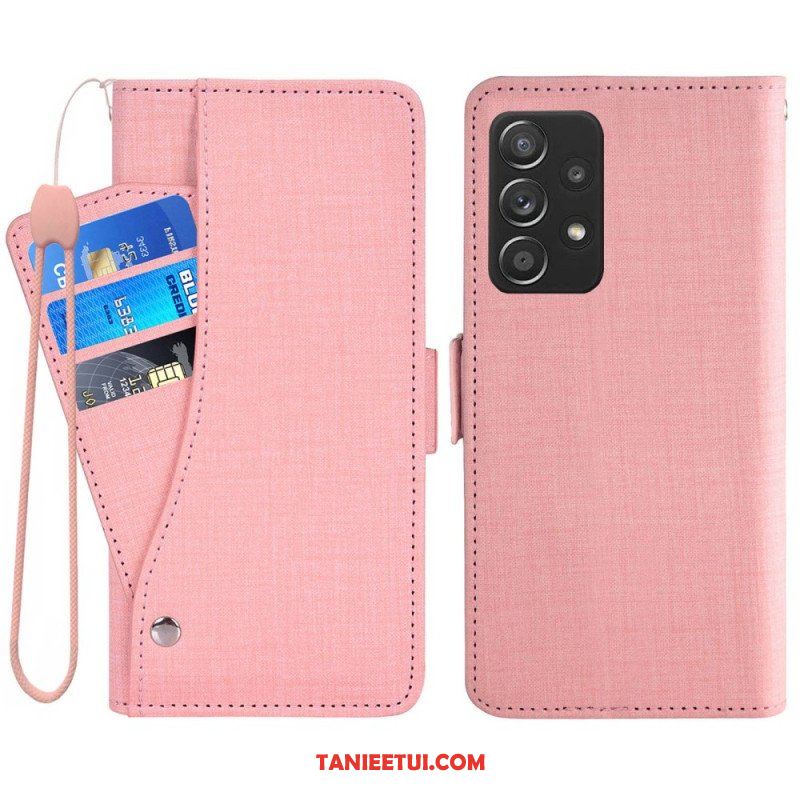 Etui Folio do Samsung Galaxy A53 5G Dżinsy Z Obrotowym Uchwytem Na Karty