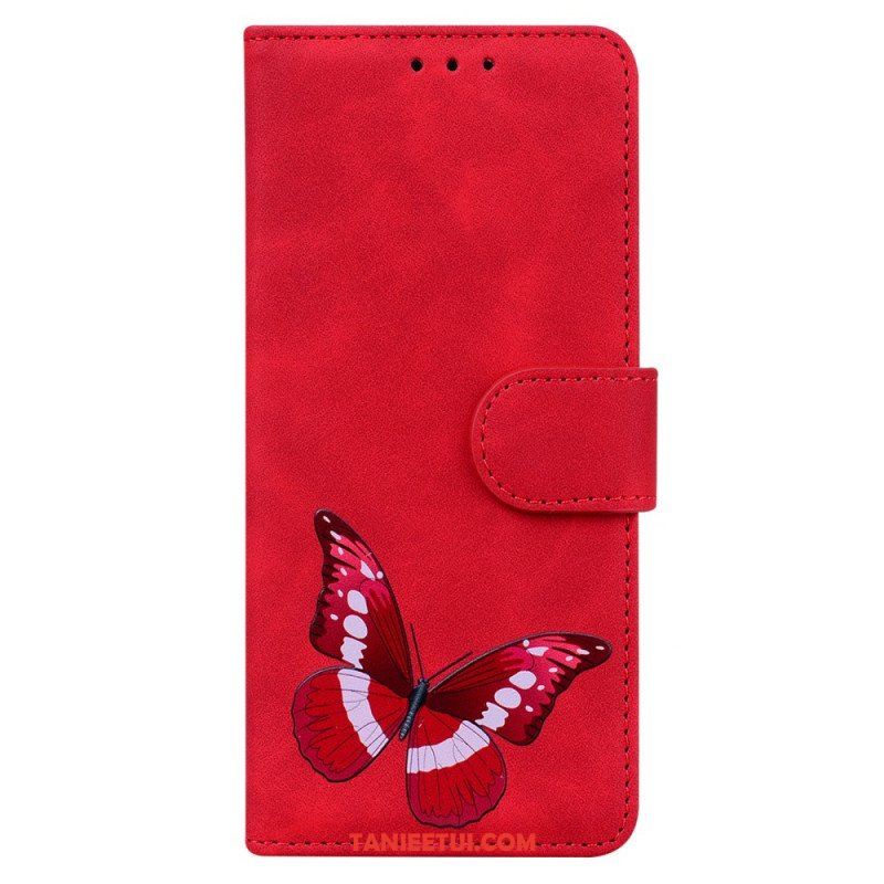 Etui Folio do Samsung Galaxy A53 5G Motyl Dotykający Skóry