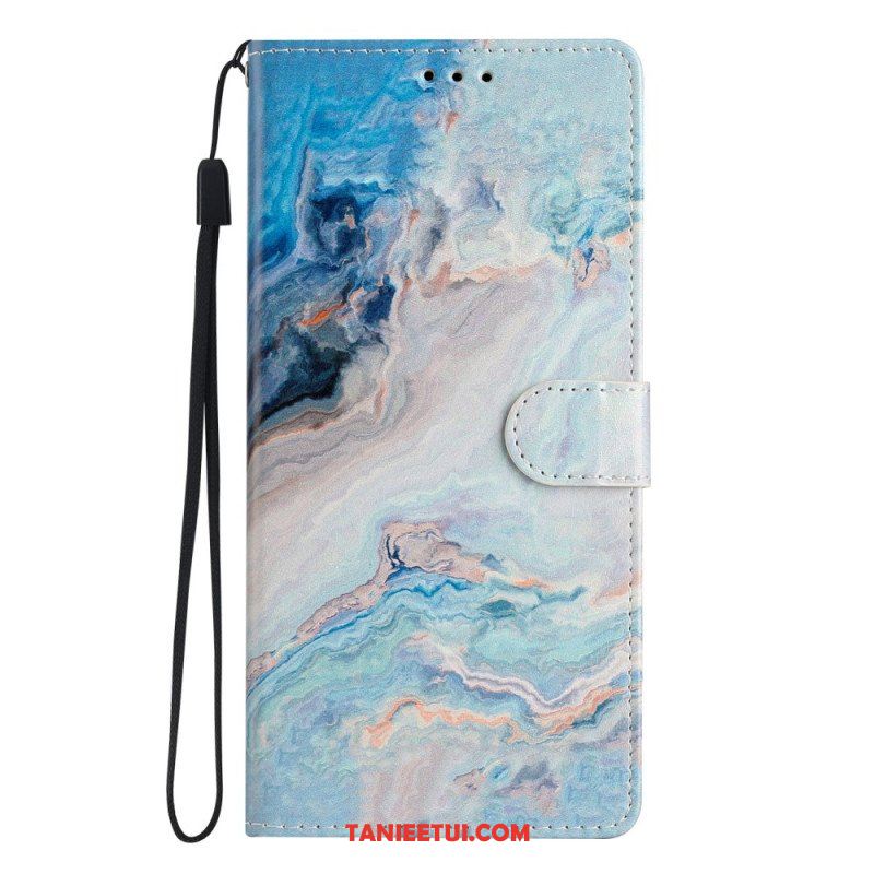 Etui Folio do Samsung Galaxy A53 5G z Łańcuch Pasek Marmuru