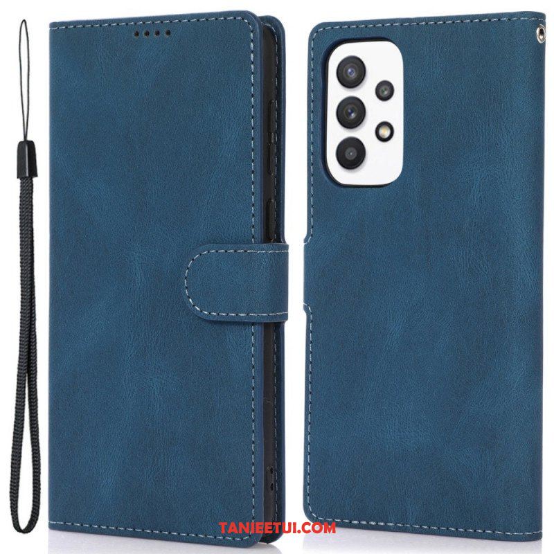 Etui Folio do Samsung Galaxy A53 5G z Łańcuch Skórzany Styl Vintage Z Paskami