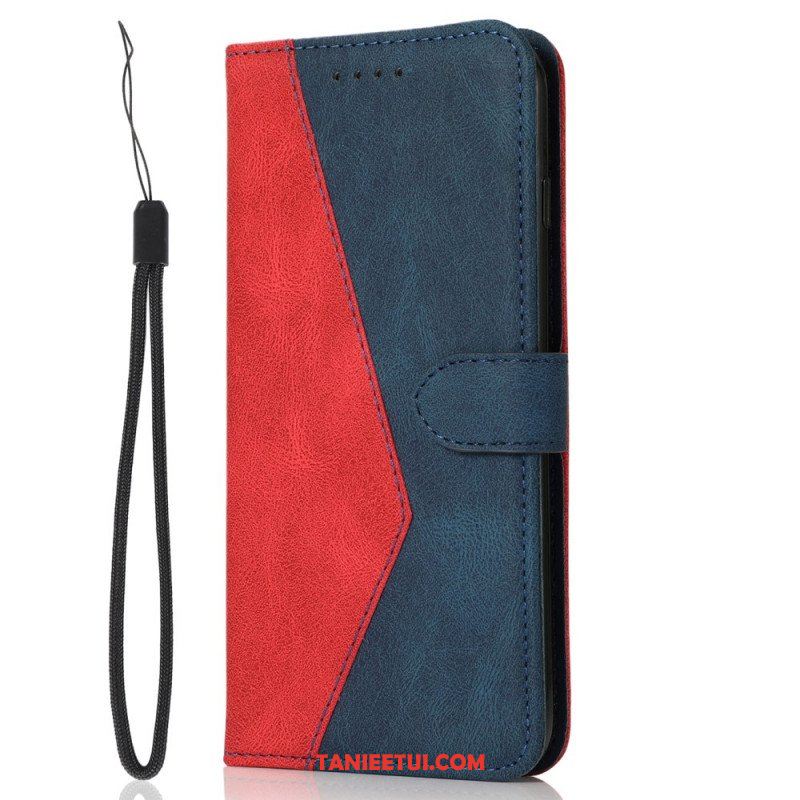 Etui Folio do Samsung Galaxy M12 / A12 Dwukolorowa Trójkątna Sztuczna Skóra