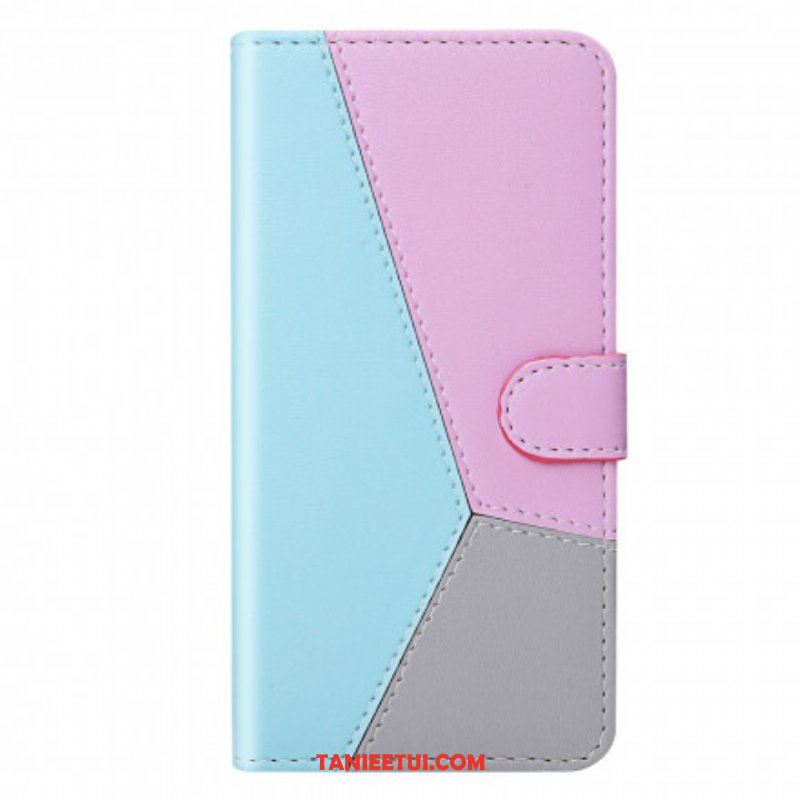 Etui Folio do Samsung Galaxy M12 / A12 Trójkolorowy Efekt Skóry