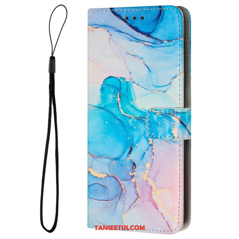 Etui Folio do Samsung Galaxy M13 Marmur Ze Smyczą