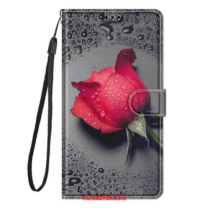 Etui Folio do Samsung Galaxy M23 5G Róże Z Smyczą