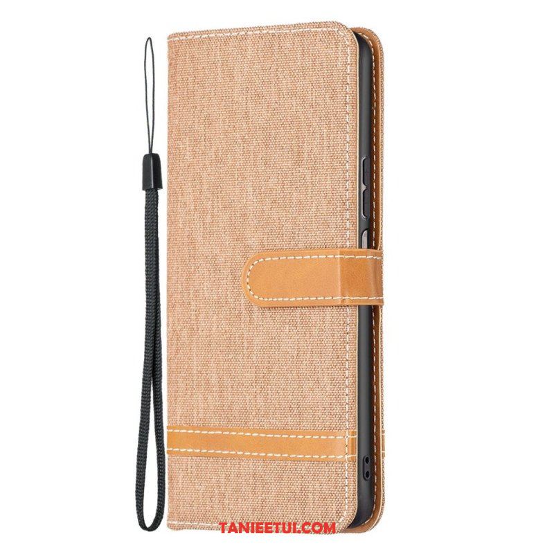 Etui Folio do Samsung Galaxy M23 5G Tkanina Z Paskiem