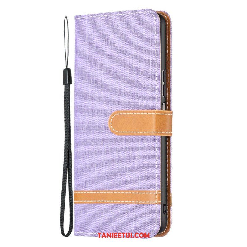 Etui Folio do Samsung Galaxy M23 5G Tkanina Z Paskiem