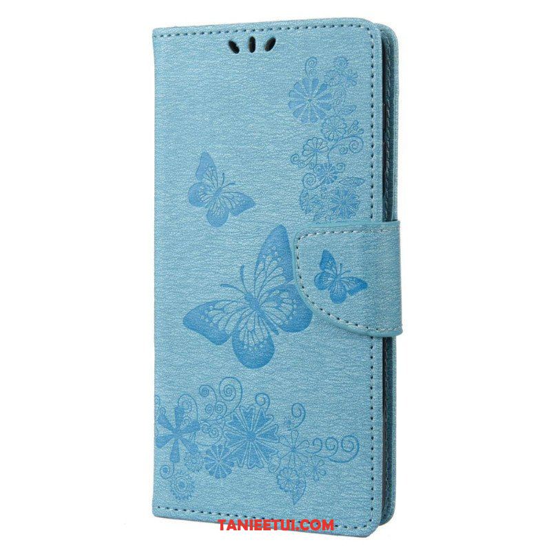 Etui Folio do Samsung Galaxy M23 5G z Łańcuch Stringi Motyle