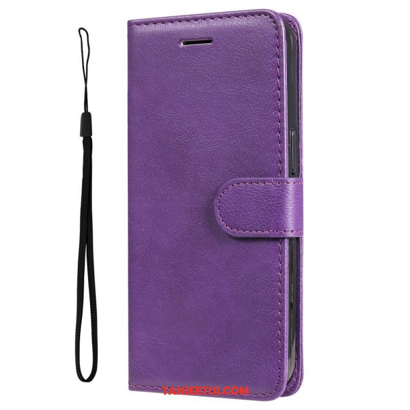 Etui Folio do Samsung Galaxy M52 5G z Łańcuch Paskowata Matowa Skóra