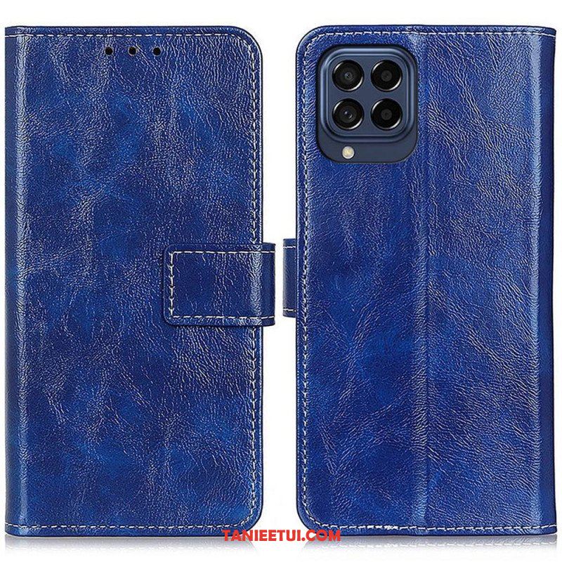 Etui Folio do Samsung Galaxy M53 5G Błyszcząca Sztuczna Skóra I Szwy