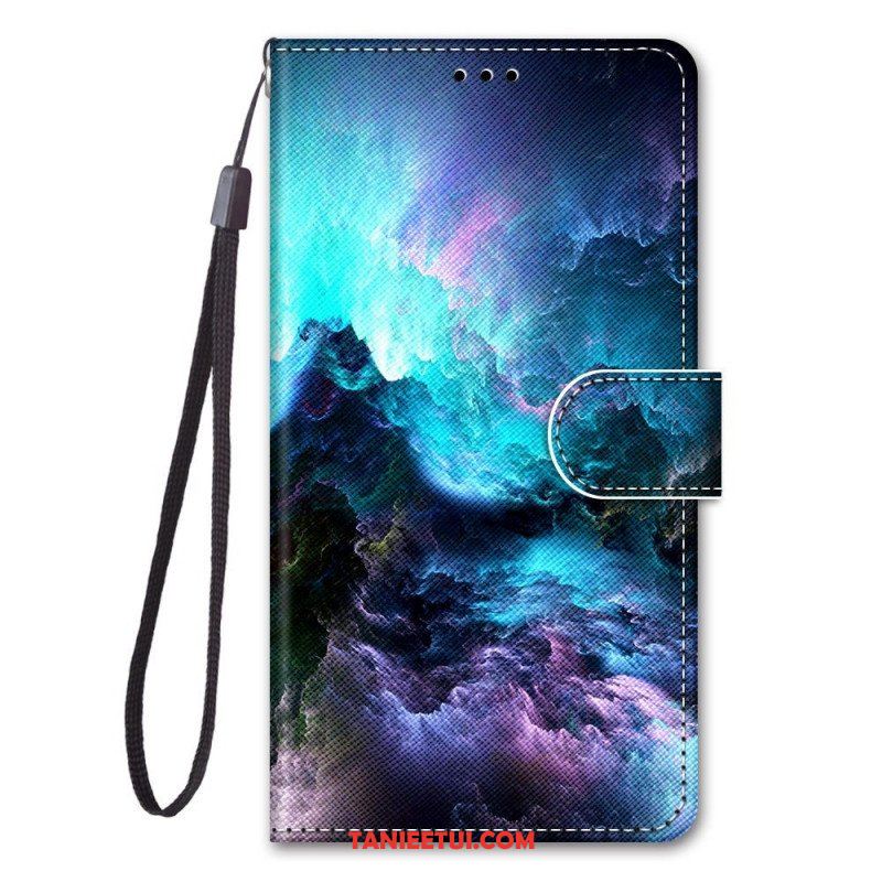 Etui Folio do Samsung Galaxy M53 5G z Łańcuch Krajobraz Smyczy