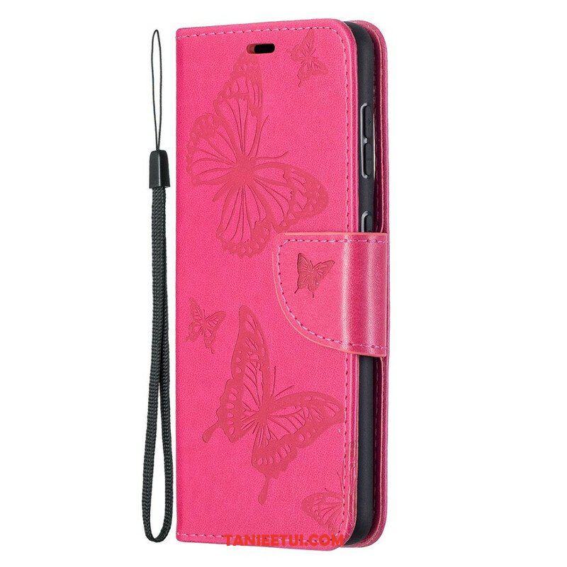 Etui Folio do Samsung Galaxy S21 5G Motyle W Locie Z Smyczą