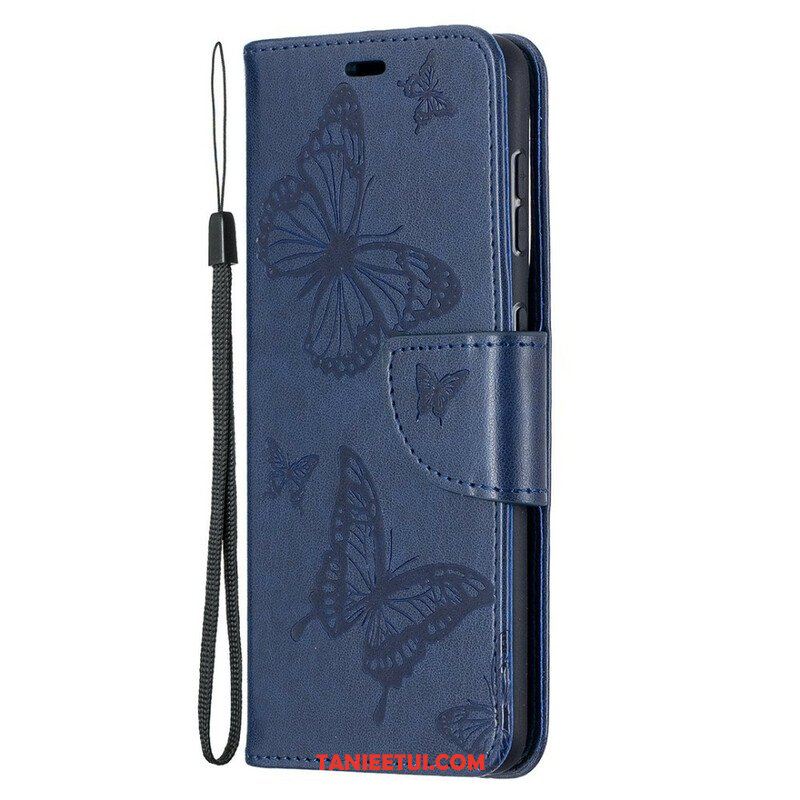 Etui Folio do Samsung Galaxy S21 5G Motyle W Locie Z Smyczą