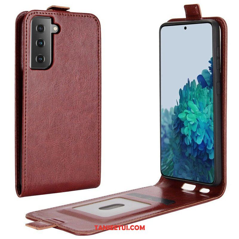 Etui Folio do Samsung Galaxy S21 5G Skórzany Futerał Pionowa Klapa Z Efektem Skóry