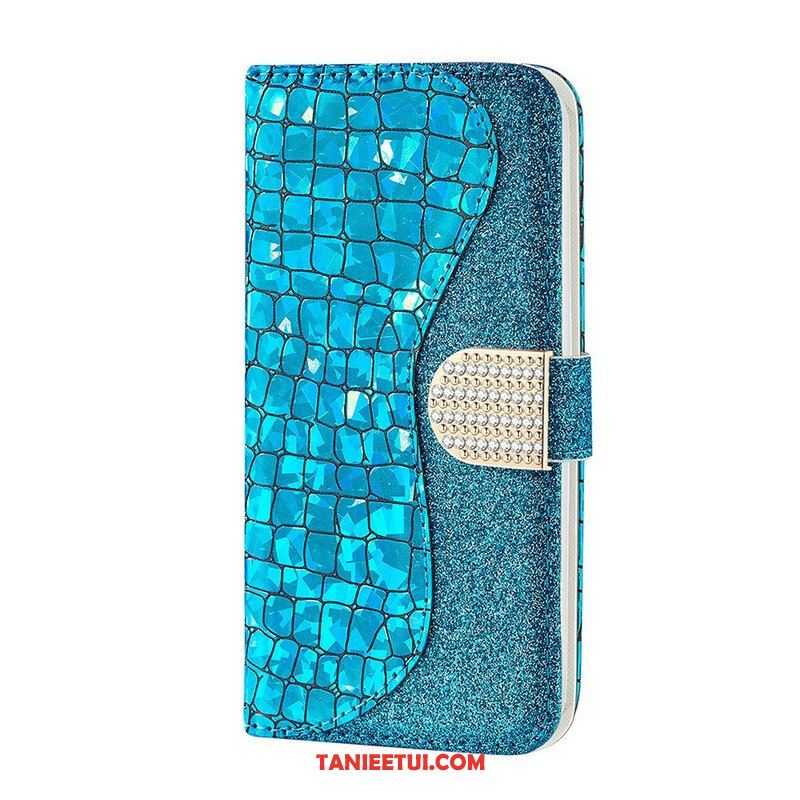 Etui Folio do Samsung Galaxy S21 FE Krokodyle Diamenty