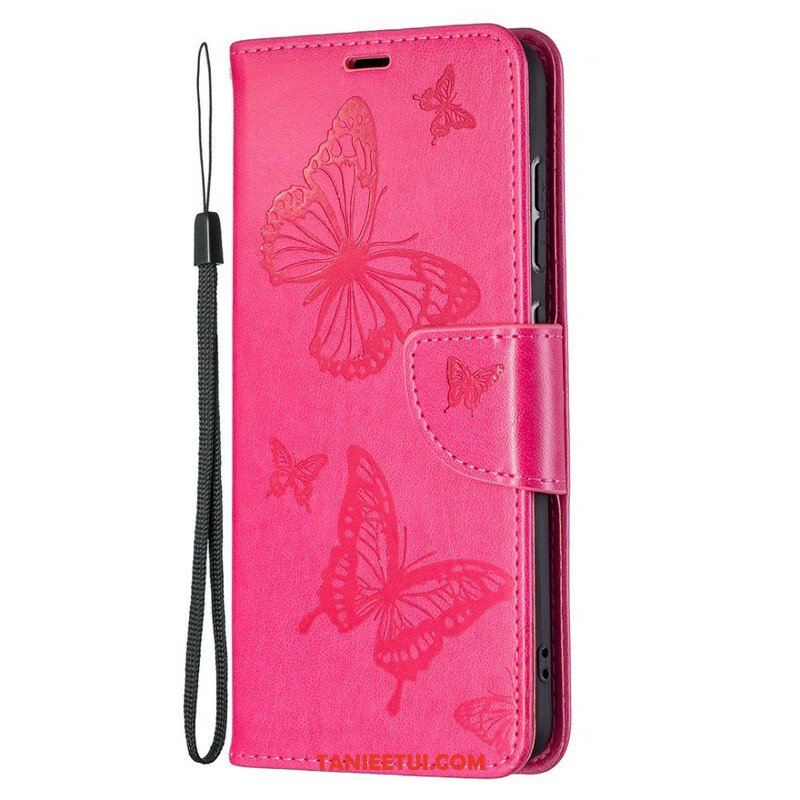 Etui Folio do Samsung Galaxy S21 FE Motyle W Locie Z Smyczą