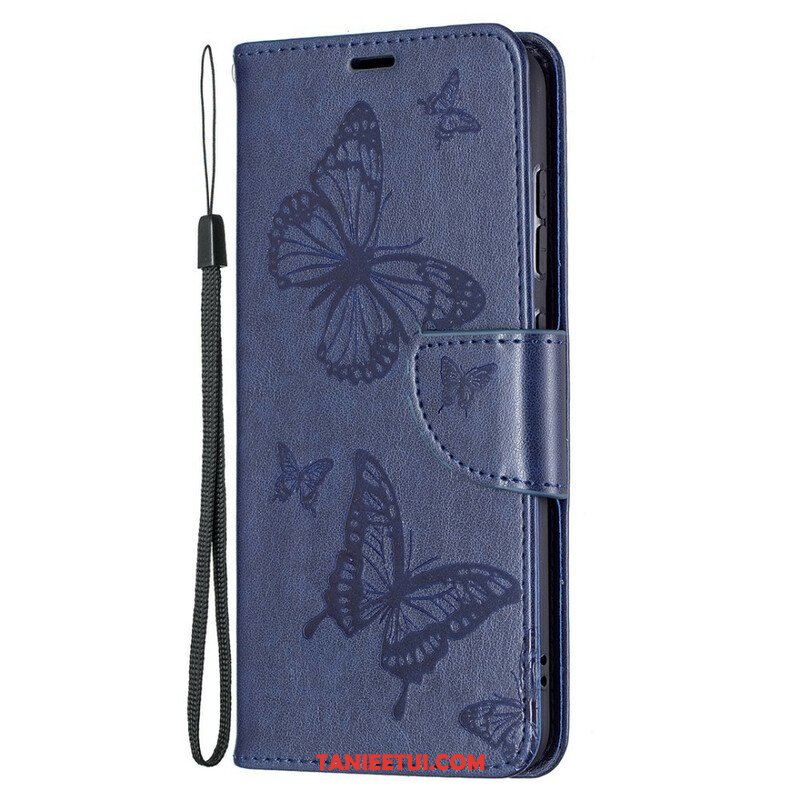 Etui Folio do Samsung Galaxy S21 FE Motyle W Locie Z Smyczą