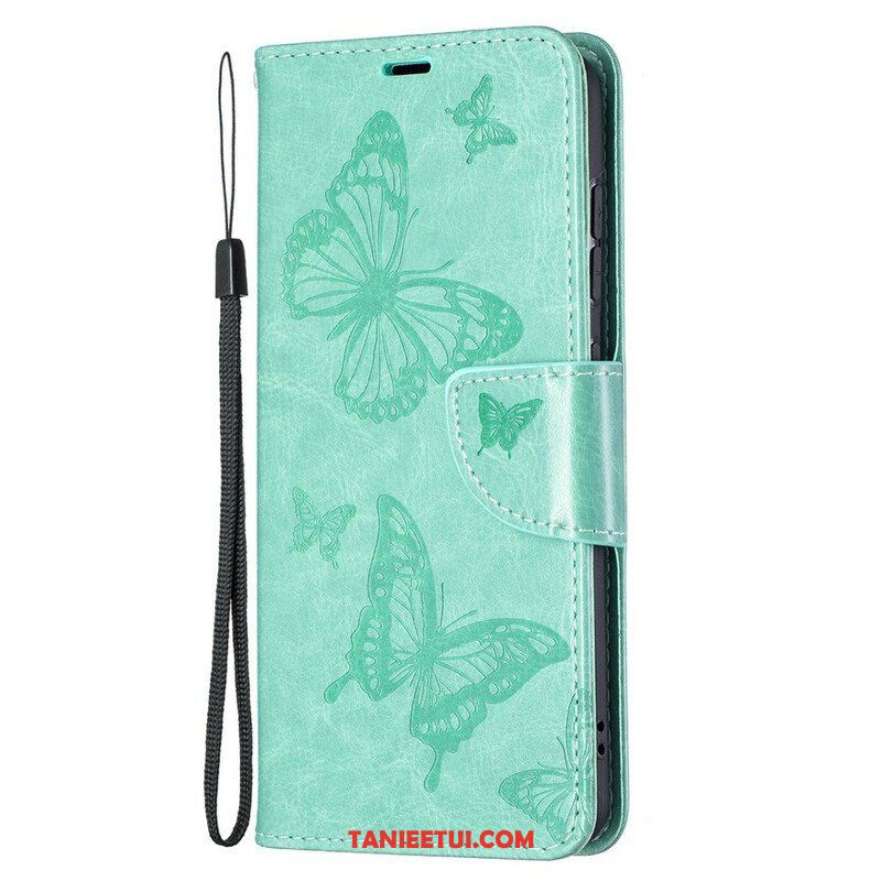 Etui Folio do Samsung Galaxy S21 FE Motyle W Locie Z Smyczą