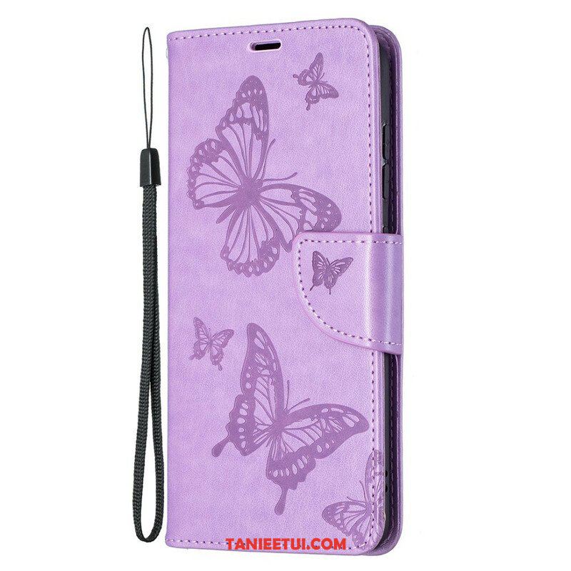 Etui Folio do Samsung Galaxy S21 FE Motyle W Locie Z Smyczą