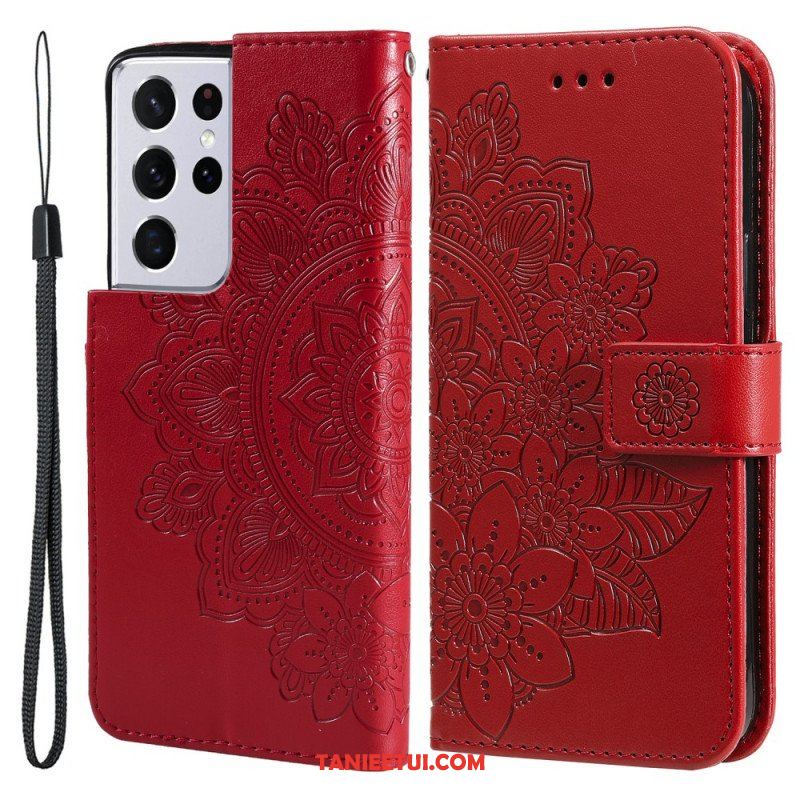 Etui Folio do Samsung Galaxy S21 Ultra 5G Kwiatowa Mandala