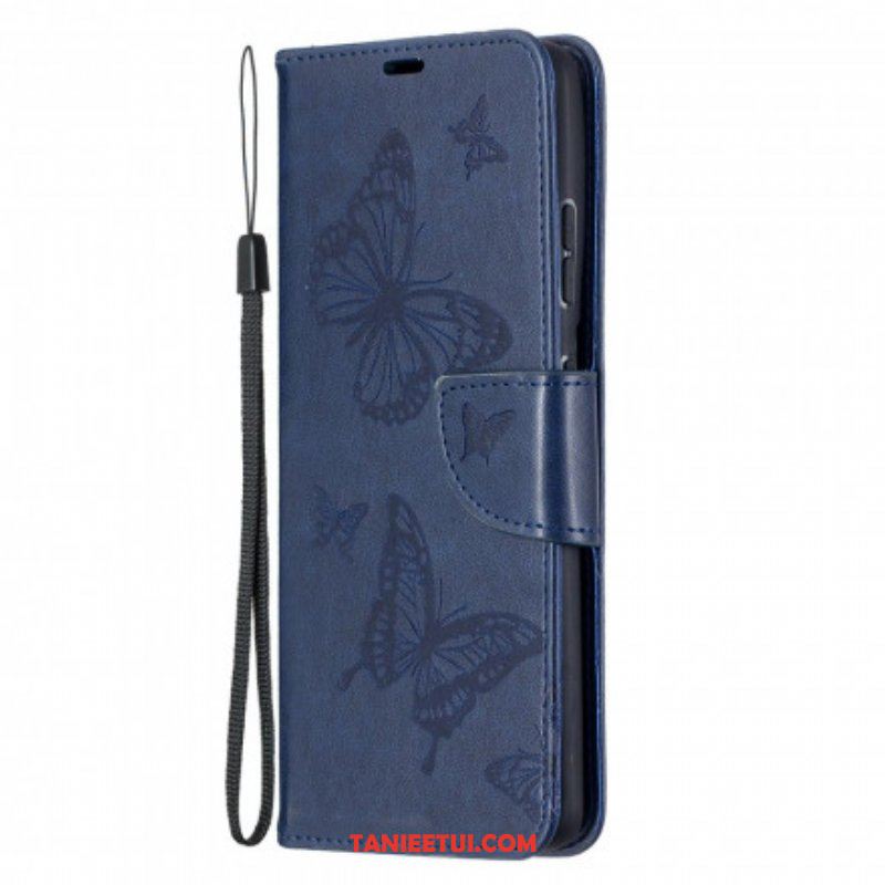 Etui Folio do Samsung Galaxy S21 Ultra 5G Motyle W Locie Z Smyczą