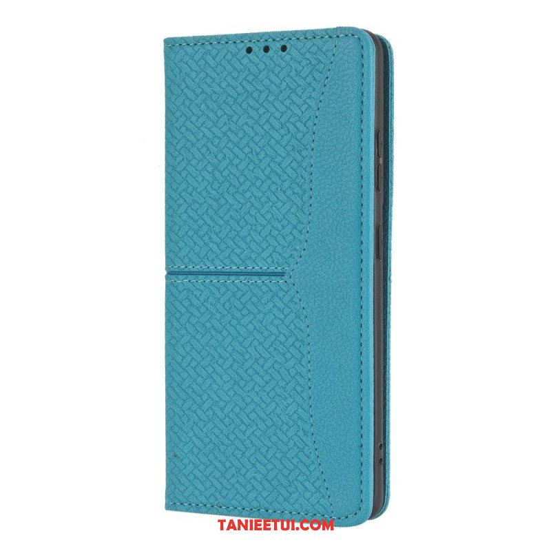 Etui Folio do Samsung Galaxy S21 Ultra 5G z Łańcuch Styl Tkanej Skóry Z Paskami