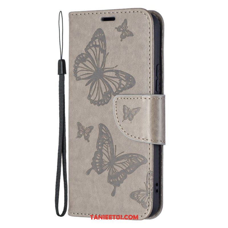 Etui Folio do Samsung Galaxy S22 5G Motyle W Locie Z Smyczą