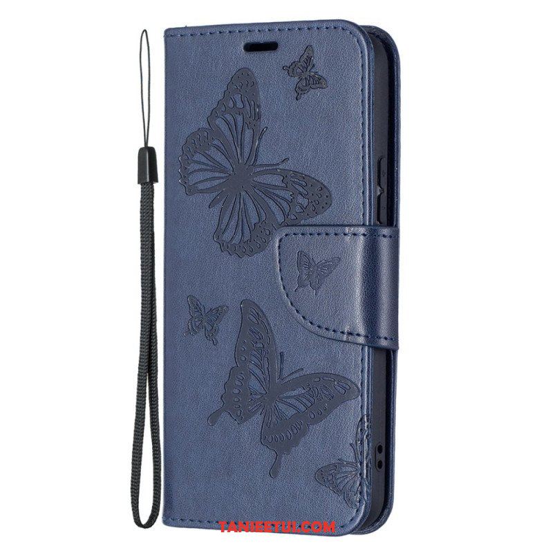 Etui Folio do Samsung Galaxy S22 5G Motyle W Locie Z Smyczą