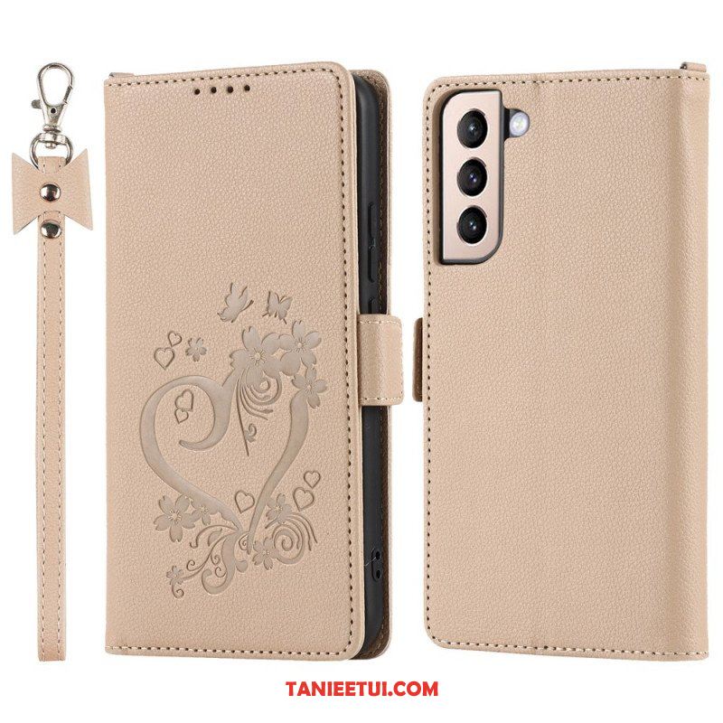 Etui Folio do Samsung Galaxy S22 5G Serce Z Smyczą