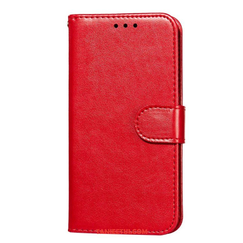 Etui Folio do Samsung Galaxy S22 5G z Łańcuch Pasek W Jednolitym Kolorze