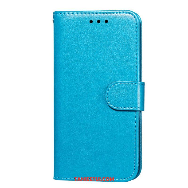 Etui Folio do Samsung Galaxy S22 5G z Łańcuch Pasek W Jednolitym Kolorze