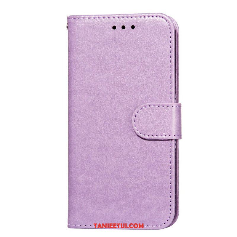 Etui Folio do Samsung Galaxy S22 5G z Łańcuch Pasek W Jednolitym Kolorze