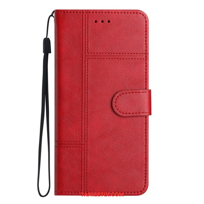 Etui Folio do Samsung Galaxy S23 5G z Łańcuch Biznes W Smyczy