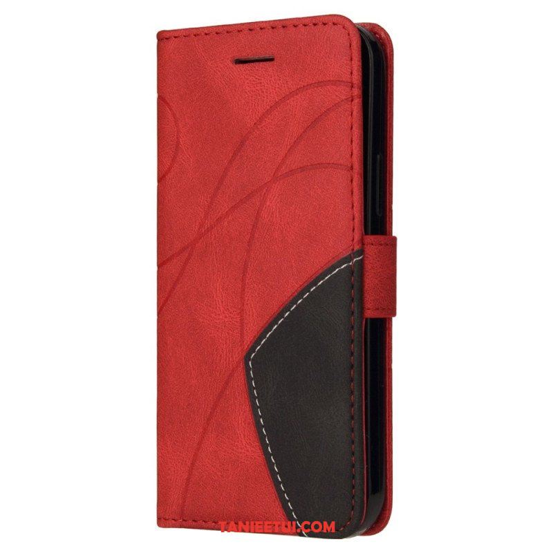 Etui Folio do Samsung Galaxy S23 5G z Łańcuch Dwukolorowy Pasek