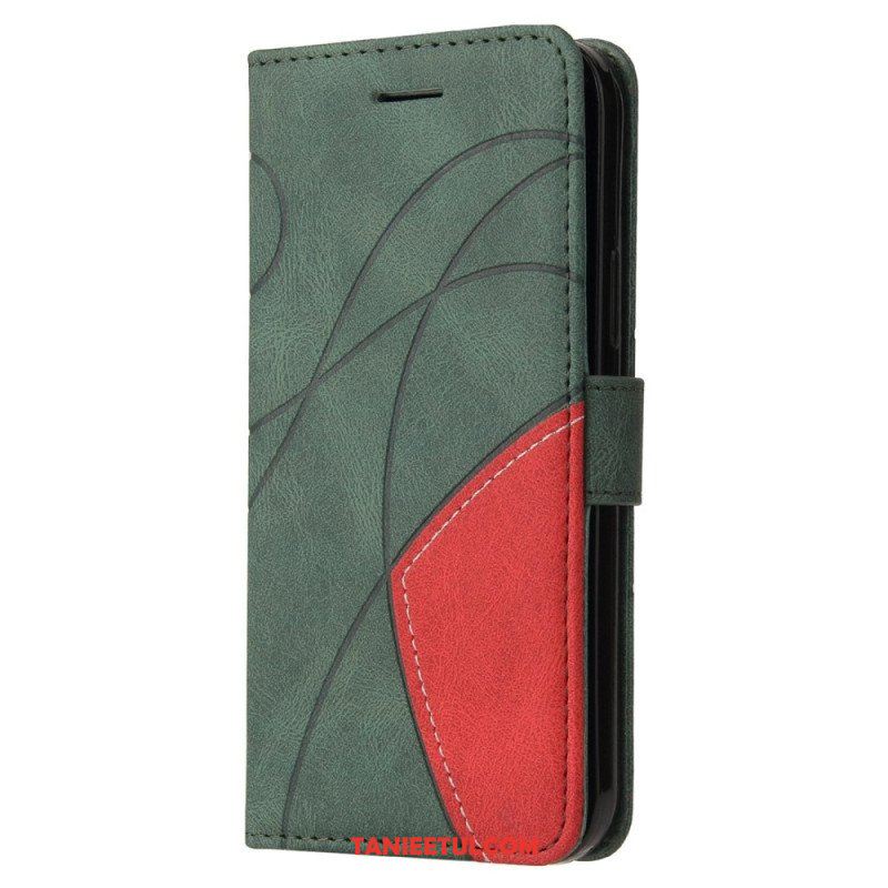 Etui Folio do Samsung Galaxy S23 5G z Łańcuch Dwukolorowy Pasek