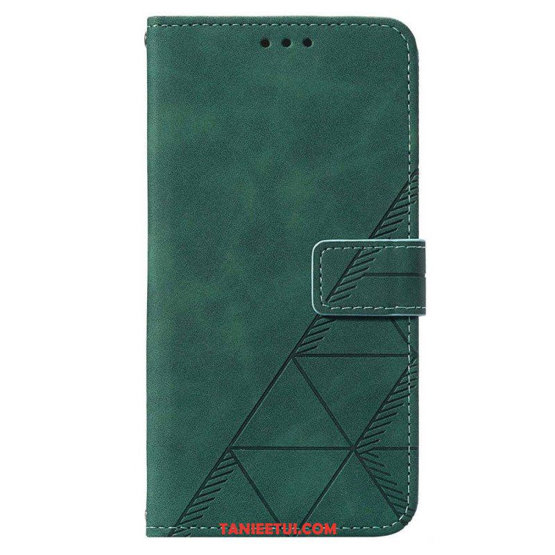 Etui Folio do Samsung Galaxy S23 5G z Łańcuch Trójkąty Paska