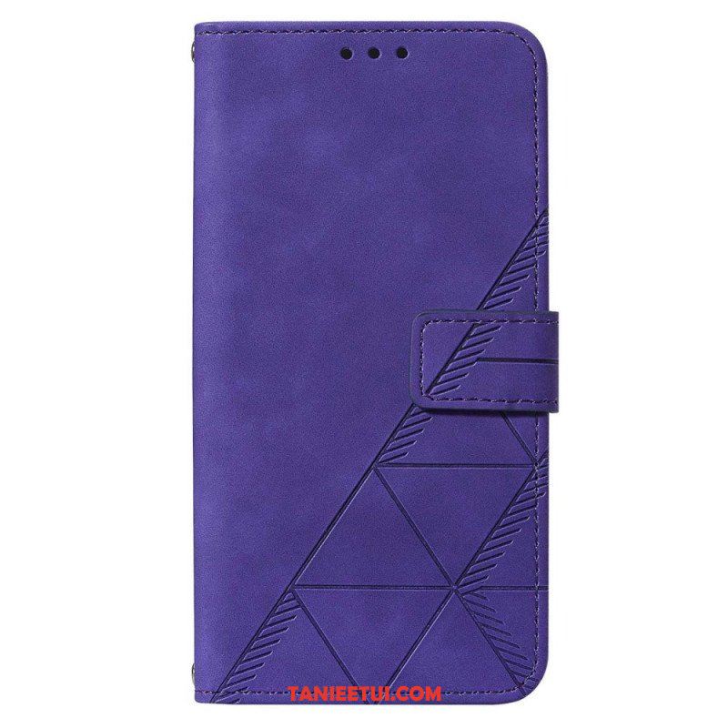 Etui Folio do Samsung Galaxy S23 5G z Łańcuch Trójkąty Paska