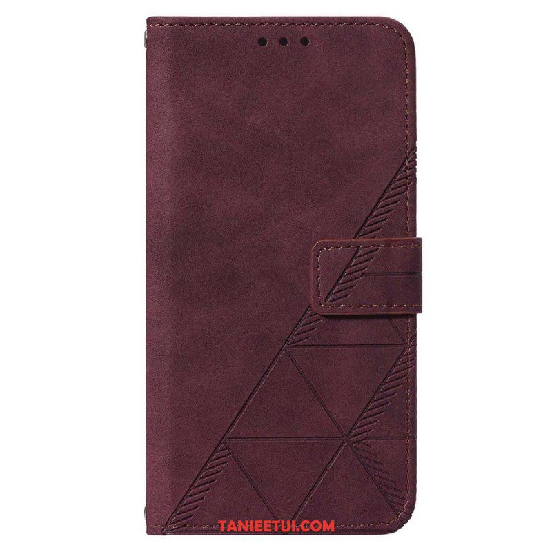 Etui Folio do Samsung Galaxy S23 5G z Łańcuch Trójkąty Paska