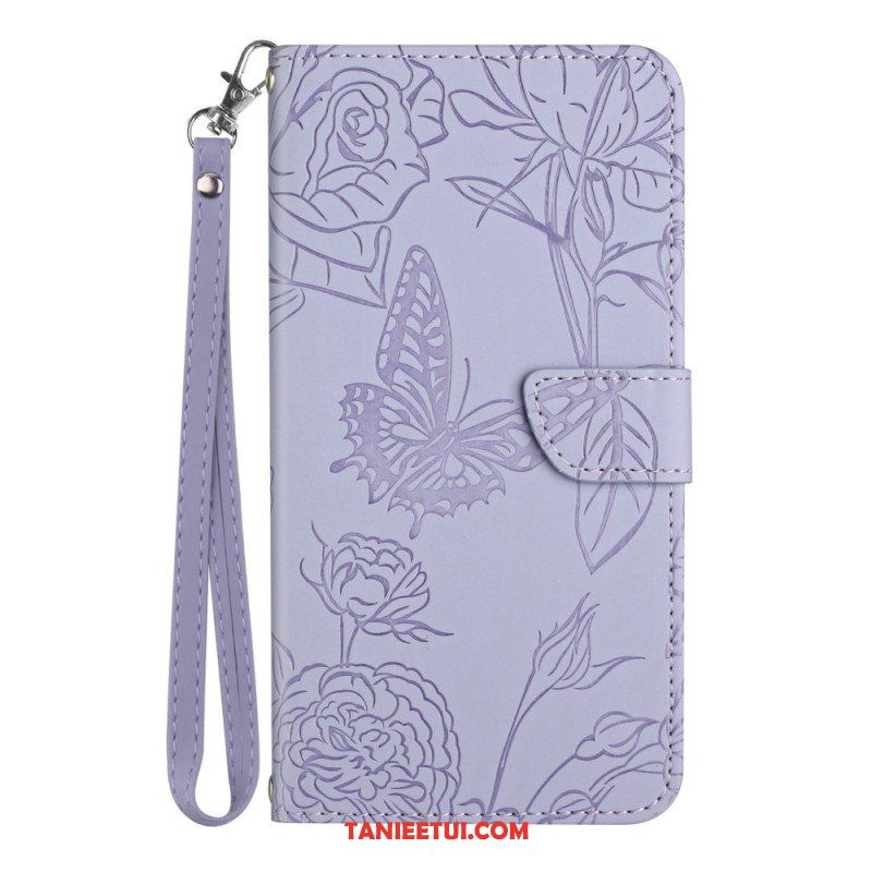 Etui Folio do Samsung Galaxy S23 Plus 5G Motyl Ze Smyczą