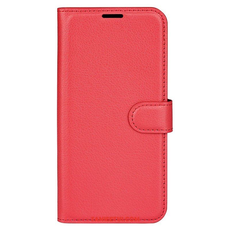 Etui Folio do Samsung Galaxy S23 Ultra 5G Klasyczny Efekt Skóry Liczi