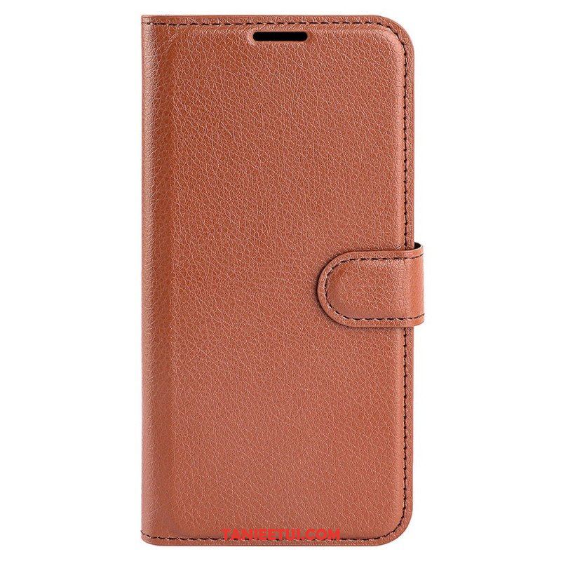 Etui Folio do Samsung Galaxy S23 Ultra 5G Klasyczny Efekt Skóry Liczi