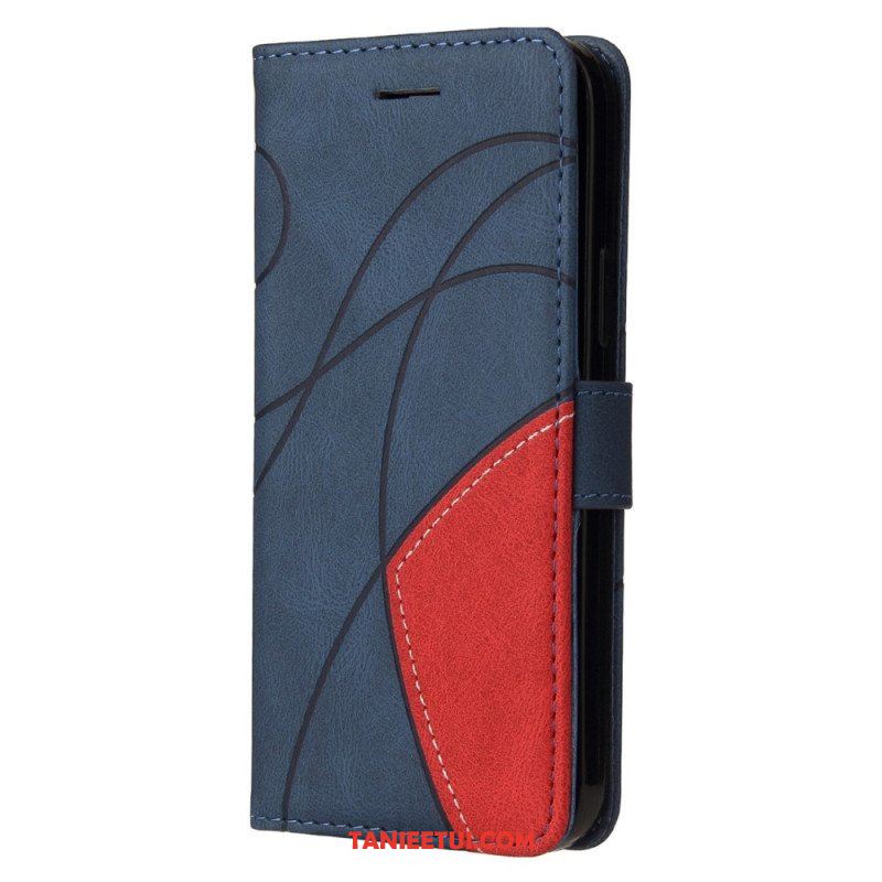 Etui Folio do Samsung Galaxy S23 Ultra 5G z Łańcuch Dwukolorowy Pasek