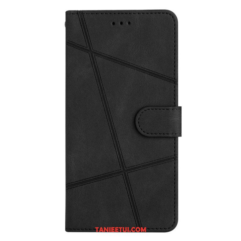 Etui Folio do Samsung Galaxy S23 Ultra 5G z Łańcuch Linie Smyczy