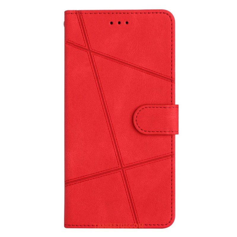 Etui Folio do Samsung Galaxy S23 Ultra 5G z Łańcuch Linie Smyczy